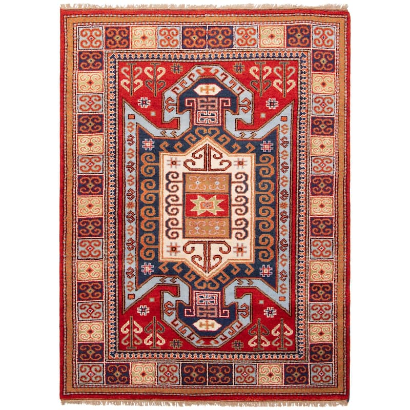 ECARPETGALLERY Hand-knotted Royal Kazak Red Wool Rug - 5'9 x 7'1 - Red - 5'9 x 7'1