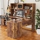 preview thumbnail 40 of 47, L Shaped Desk with File Cabinet and Hutch, Home Office Corner Computer Desk with Drawers and Charge Station