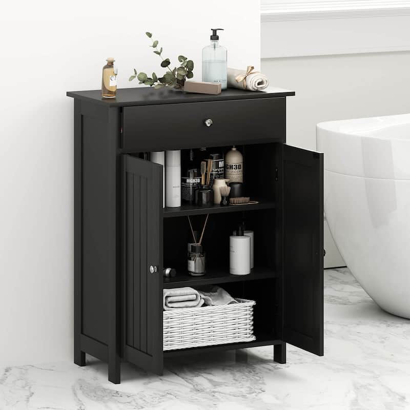 Costway Bathroom Floor Cabinet Freestanding Storage Organizer with 2 - See Details