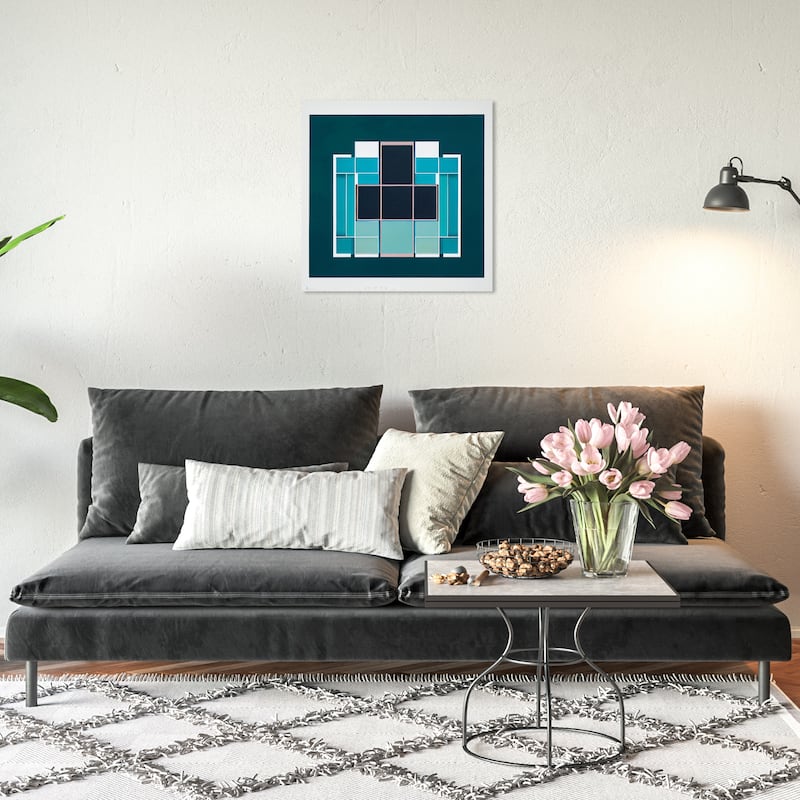 Wynwood Studio Abstract Gateway Teal Blue and Teal Modern & Contemporary Wall Art Canvas Print - 20 x 20