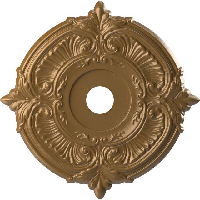 3 1/2" Inside Diameter - Attica Thermoformed PVC Ceiling Medallion - 22" Outside Diameter - Metallic Gold Rush