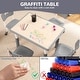 preview thumbnail 23 of 27, Kids Table and Chairs Set, Height Adjustable Desk With 4 Seats