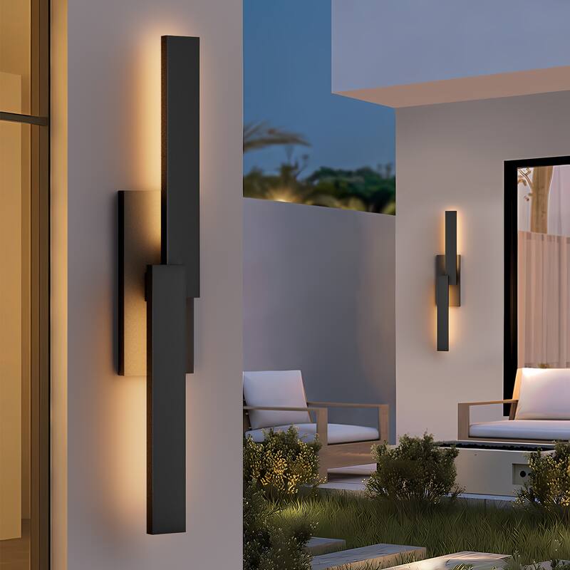 Matte Black Iron Integrated LED Outdoor/Indoor Wall Sconce - 23.6"