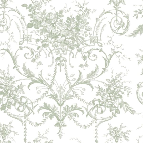 slide 2 of 4, Laura Ashley Tuileries Sage Green Wallpaper