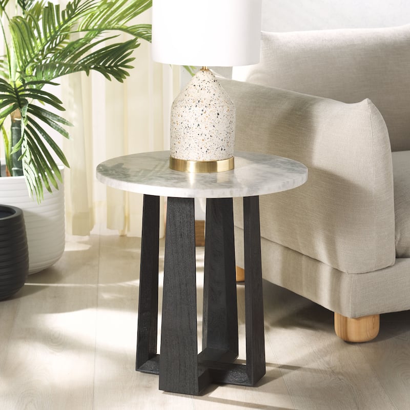 SAFAVIEH Couture Trenton Marble Top Accent Tabl - 20"W x 20"D x 20"H