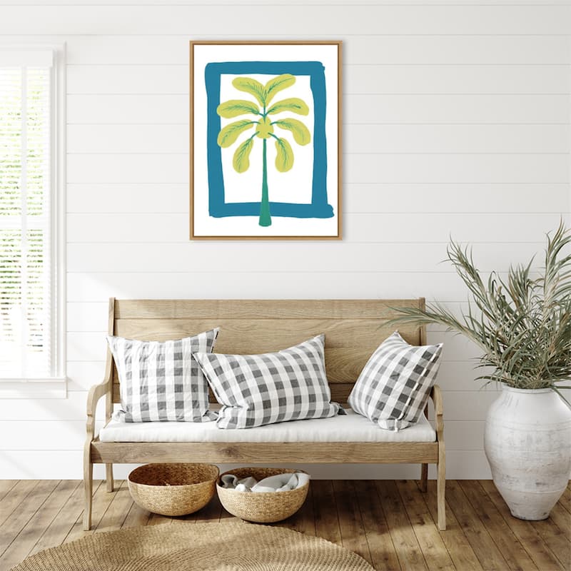 The New Oasis 3 by Bronwyn Baker Framed Canvas Wall Art Print - Sylvie Natural