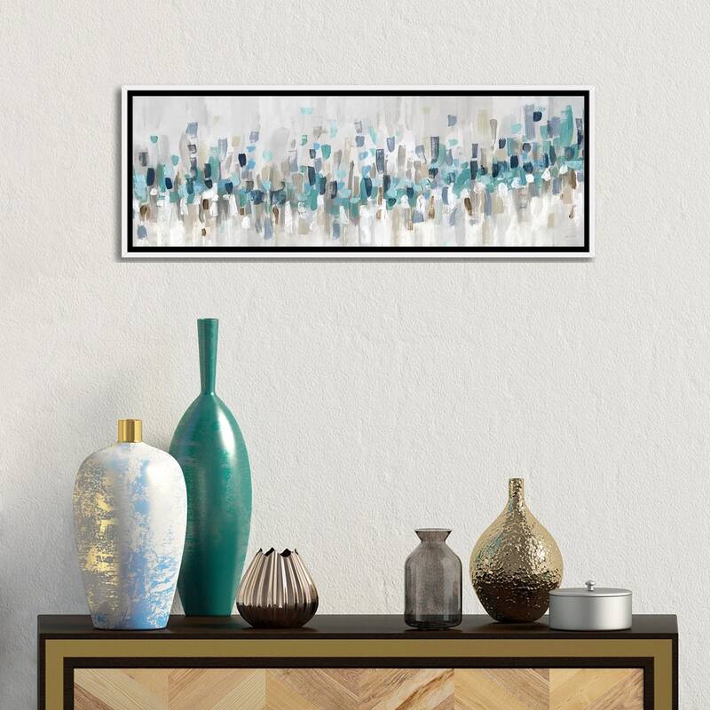 iCanvas "Blue Staccato" by Katrina Craven Framed Canvas Print