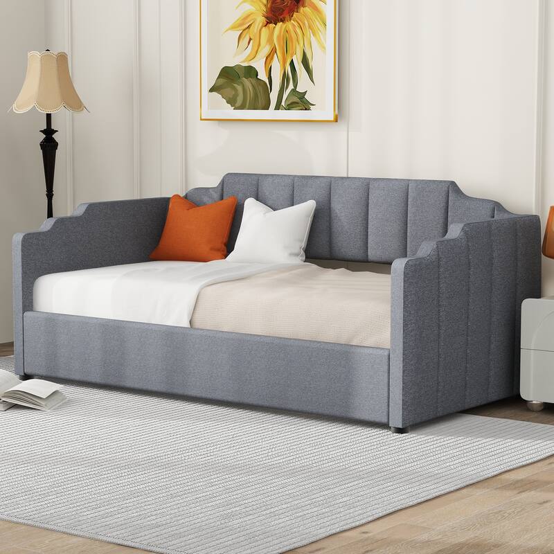 Upholstered Daybed with Underneath Storage, Twin/Full Size Lift Up Storage Daybed Frame Sofa Bed with Support Slats