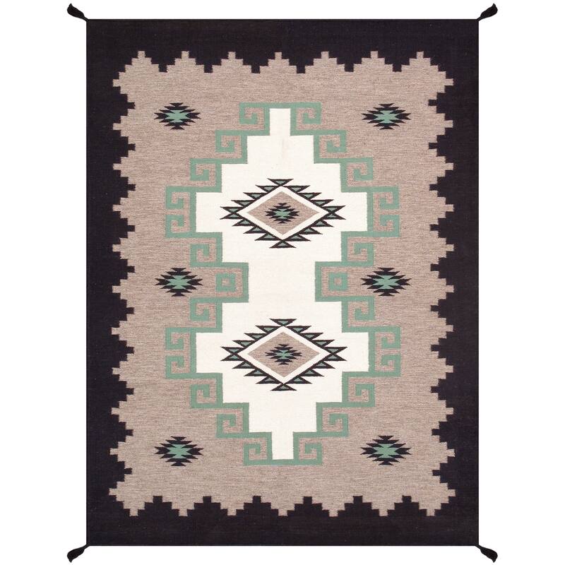 Pasargad Home Tuscany Reversible Wool Mocha Area Rug - 5' 2'' X 6'11'' - 5' 2'' X 6'11'' - Mocha