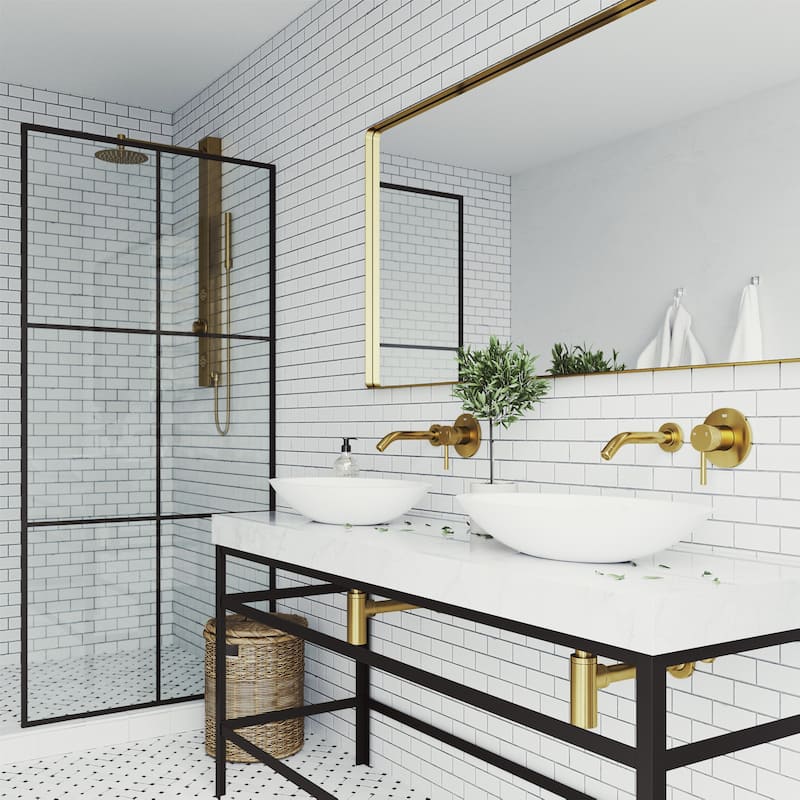 VIGO Olus 5" H Single Handle Wall Mount Bathroom Faucet