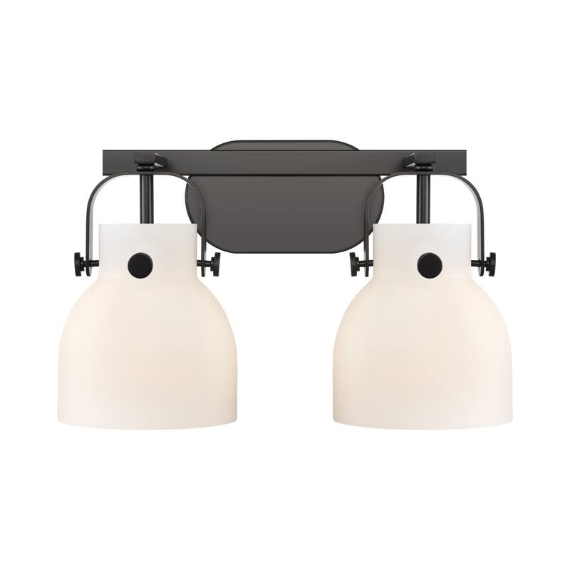 Innovations Lighting 423-2W-10-17 Pilaster II Bell Vanity Pilaster II - Matte Black / Matte White