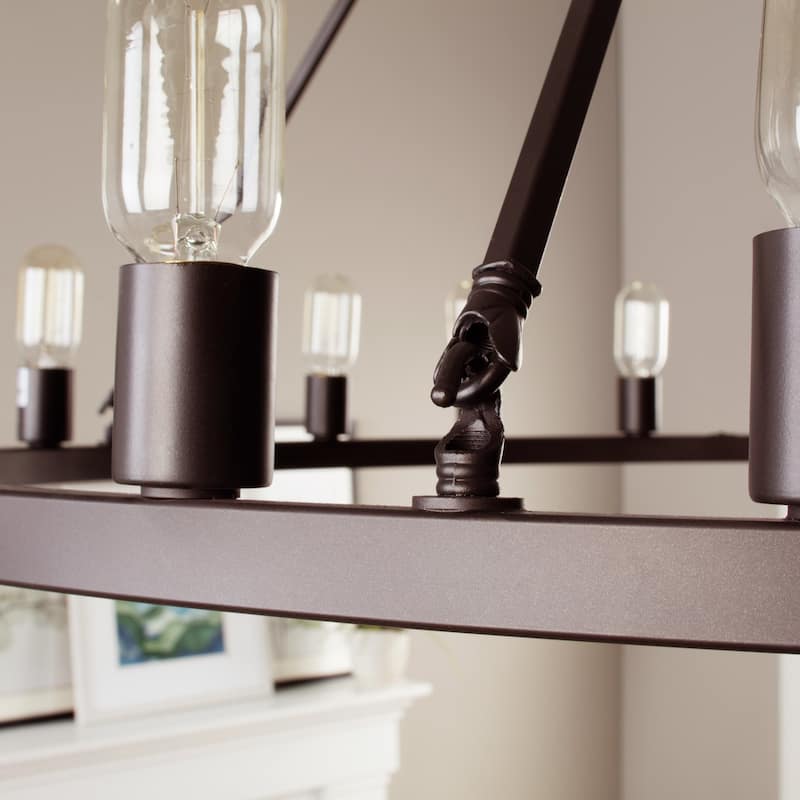 24-light Wagon Wheel Chandelier - 48-inch Diameter