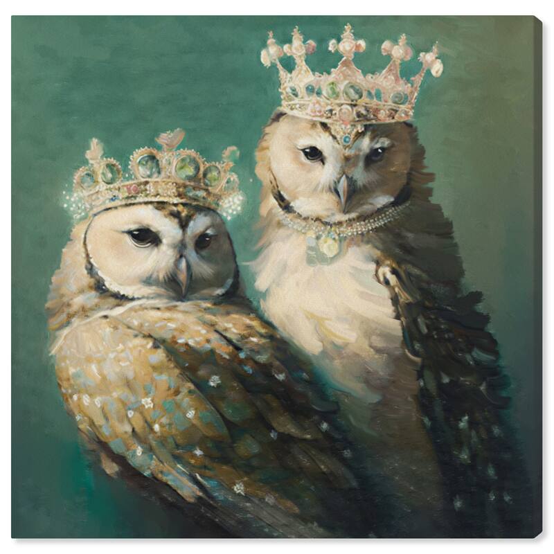 Wynwood Studio Canvas Animals Owl Kingdom Brown and Tan Traditional Wall Art Canvas Print - Brown, Green
