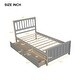 preview thumbnail 8 of 6, Grey Twin size Platform Bed with Two Drawers