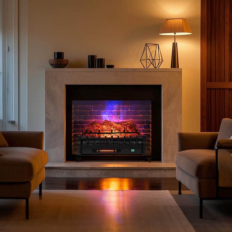 Costway 26” WiFi Infrared Quartz Electric Fireplace Insert Logs Heater - See Details