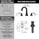 preview thumbnail 13 of 40, WOWOW 8 in. Widespread Double Handle Bathroom Faucet with Pop Up Drain