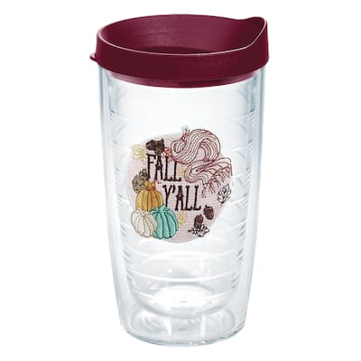 Tervis Fall Y'all Thanksgiving Made in USA Double Walled Insulated Travel Tumbler, Classic - 16oz