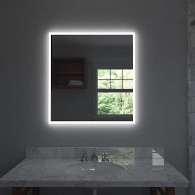 Arpella Lucent 34 in. x 36 in. Wall Mounted LED Vanity Mirror with Color Changer, Memory Dimmer and Defogger. - 34x36