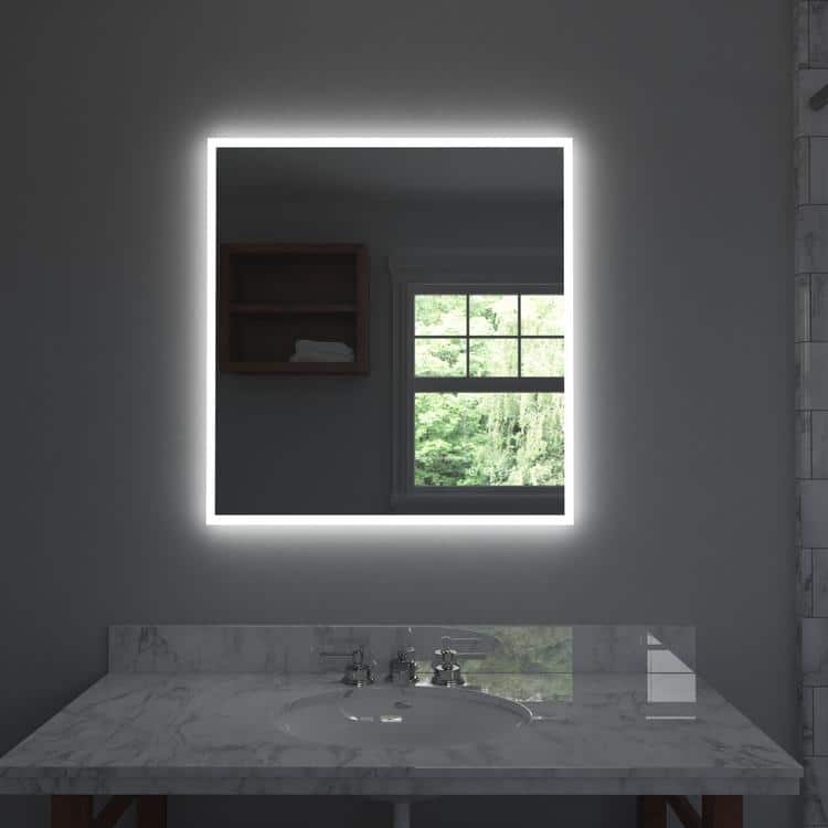 Arpella Lucent 34 in. x 36 in. Wall Mounted LED Vanity Mirror with Color Changer, Memory Dimmer and Defogger. - 34x36