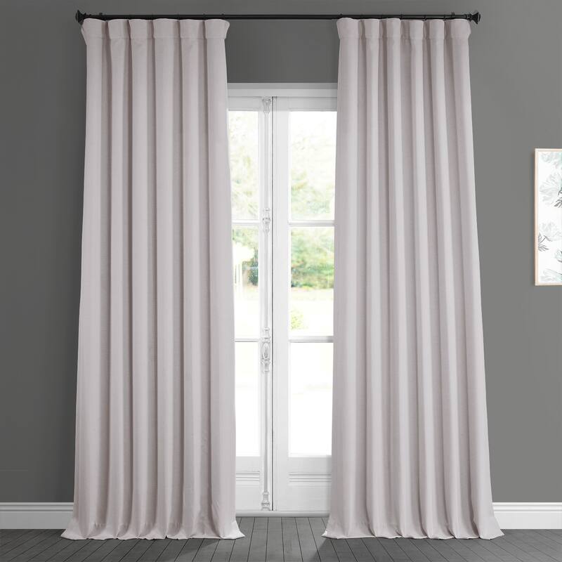 Exclusive Fabrics Faux Linen Room Darkening Curtain(1 Panel) - Birch - 50 X 108