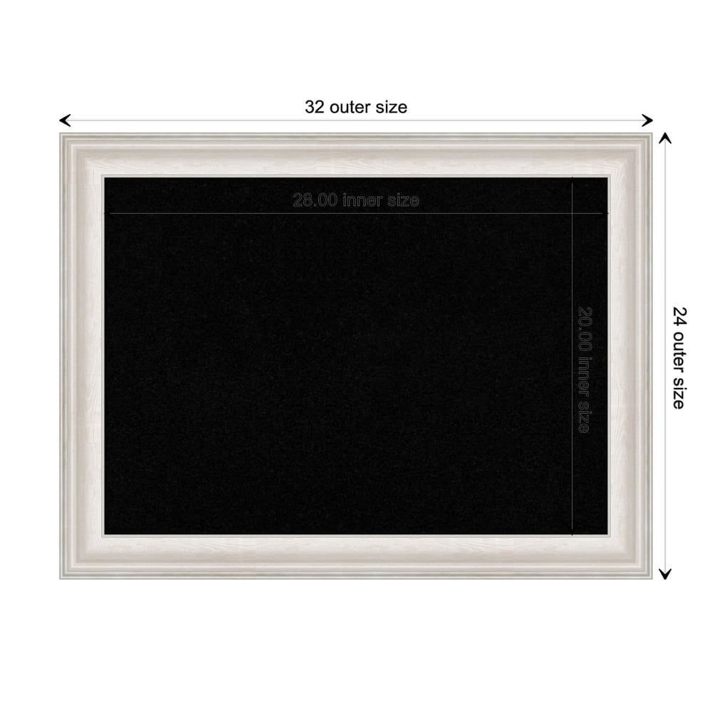 Trio White Wash Silver Framed Black Corkboard Bulletin Board