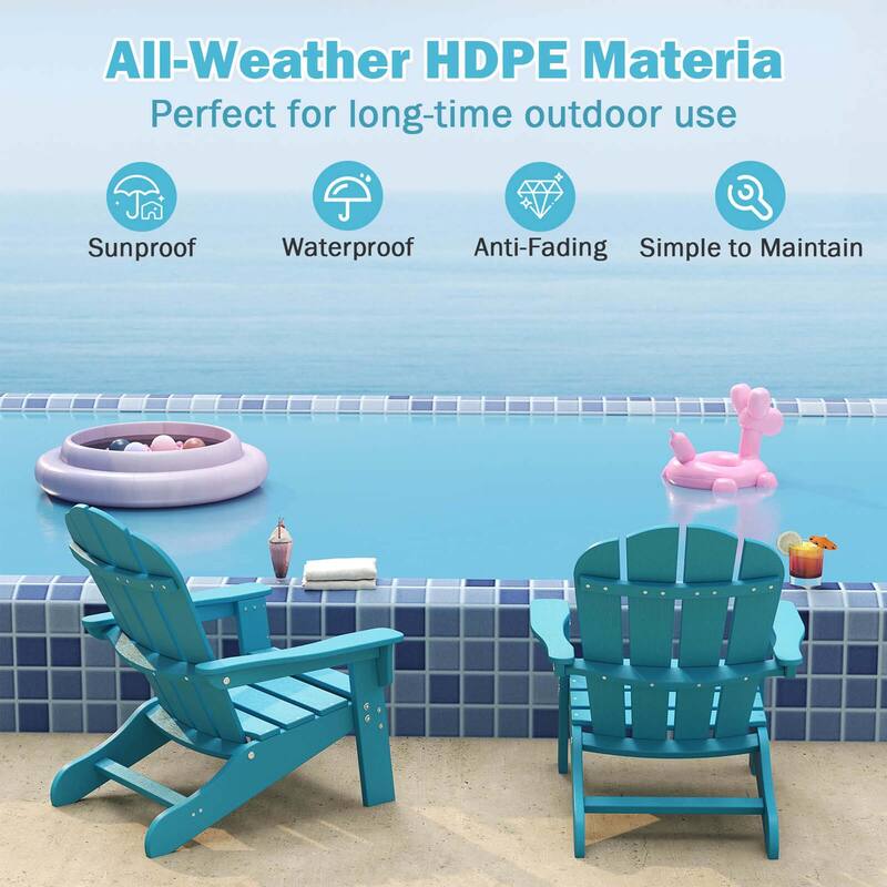 Costway Kids Adirondack Chair with High Backrest Armrests Fire Pit - See Details