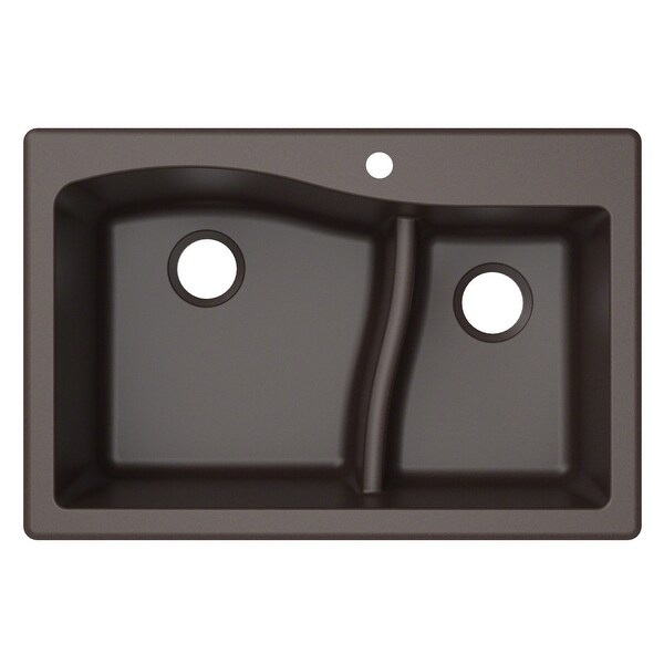 KRAUS Quarza Granite 33 inch 60/40 Undermount Drop-in Kitchen Sink. Opens flyout.