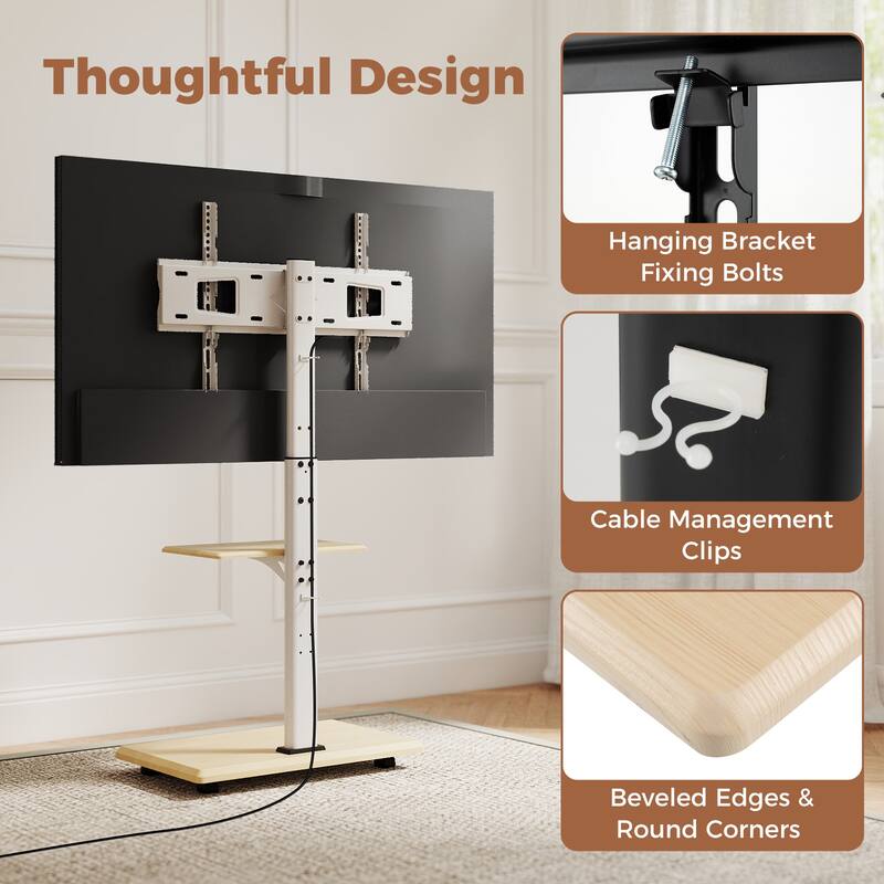 Gymax Rolling TV Stand on Wheels w/30 Degree Tilt Mount Adjustable