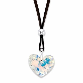 Details about  / Crystals Blue Aurora Borealis Sterling Silver Heart Pendant Necklace 18 inches