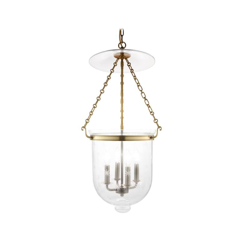 Hudson Valley Lighting Hampton 4 Light 15" Wide Taper Candle Pendant - Aged Brass
