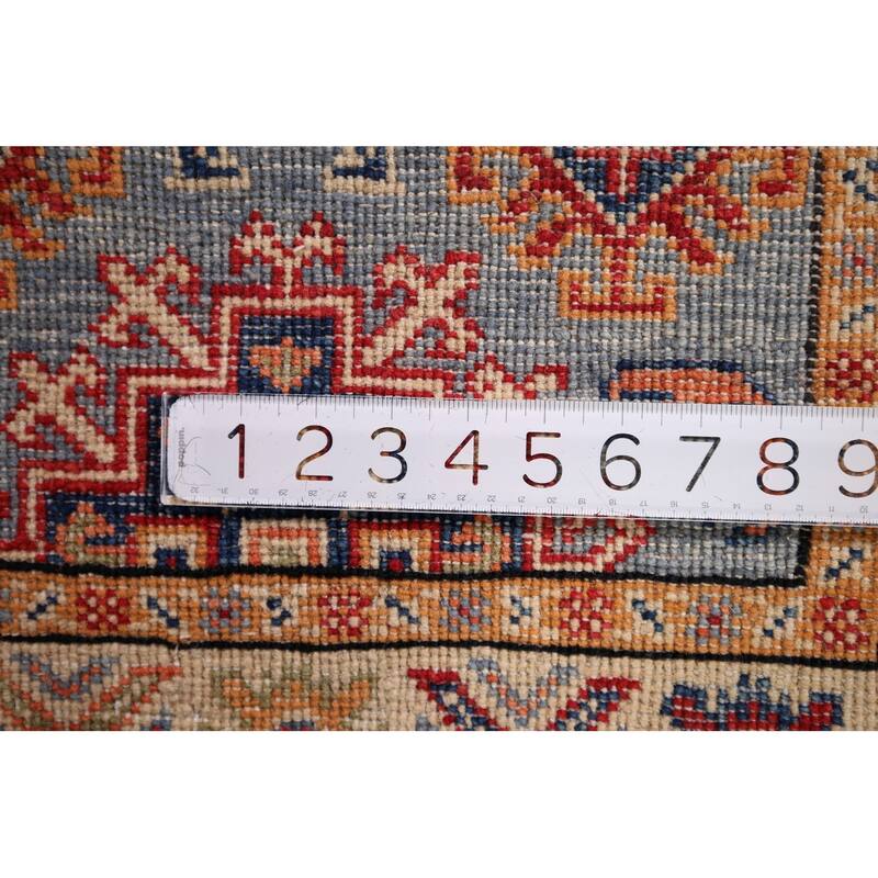 Light Blue Kazak Oriental Foyer Rug Hand-Knotted Wool Carpet - 2'1" x 2'11"