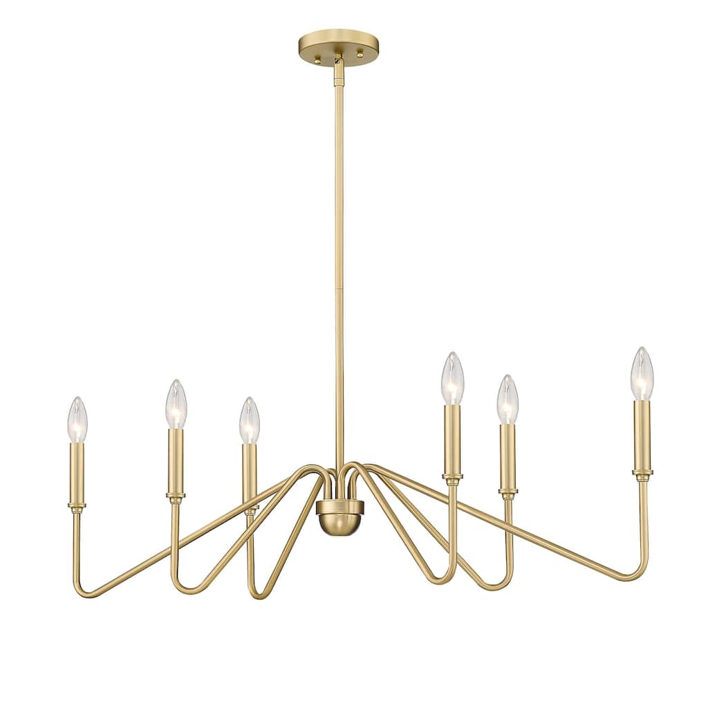 Yep by Golden Lighting Kennedy 6-light Island Light in Brushed Champagne Brass