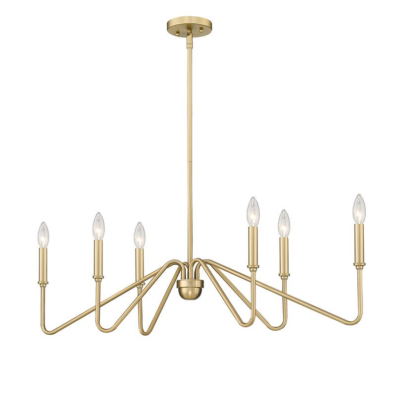 Yep by Golden Lighting Kennedy 6-light Island Light in Brushed Champagne Brass