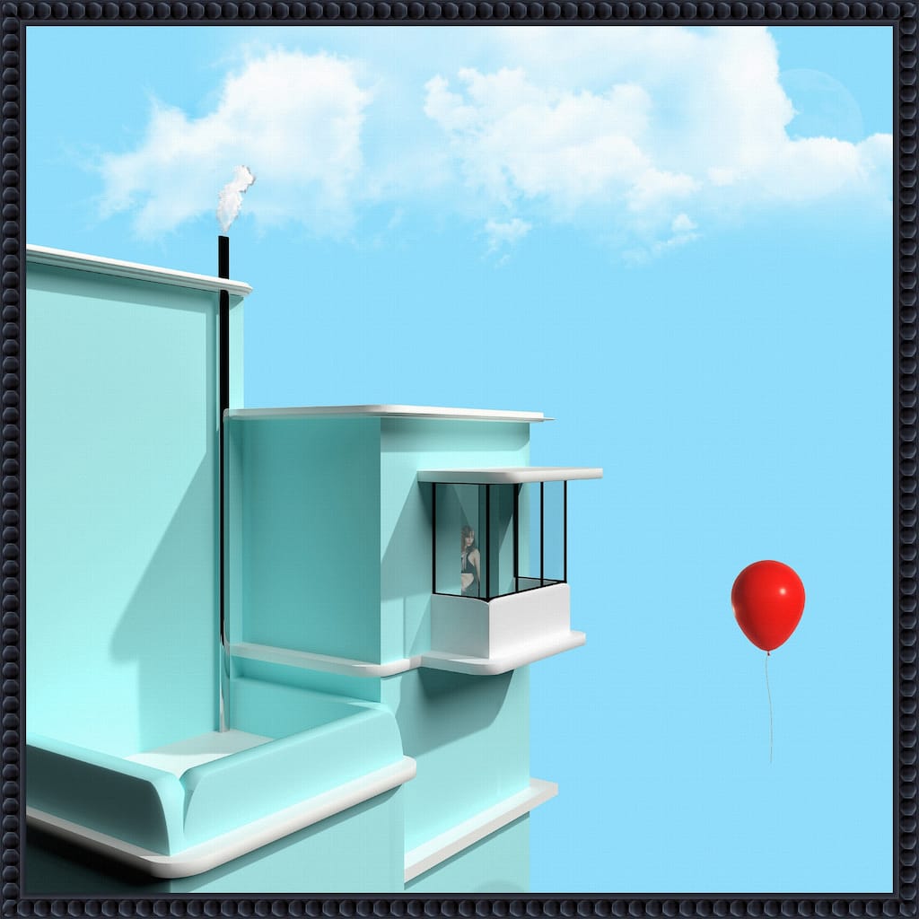 The red balloon by Michael Allmaier Framed Canvas Wall Art Print