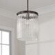preview thumbnail 5 of 4, 10" W x 16" H 1-Light Pendant with Clear Beveled Fluted Glass - 10"W x 11.25"H