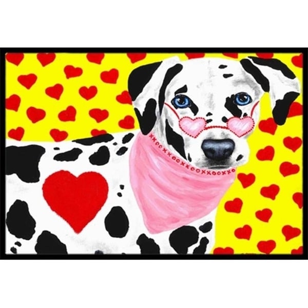 Carolines Treasures AMB1116MAT Hearts & Dalmatian Indoor or Outdoor Mat 18 x 27