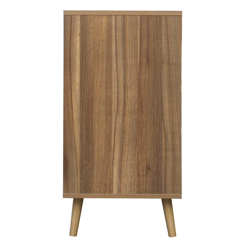 Farmhouse Walnut 3-Drawer Cabinet Nightstand Bedside Table