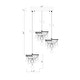 preview thumbnail 3 of 8, Minah Antique Copper 3-Light Cluster Cylinder Pendant Light with 5-Tier Hanging Crystals