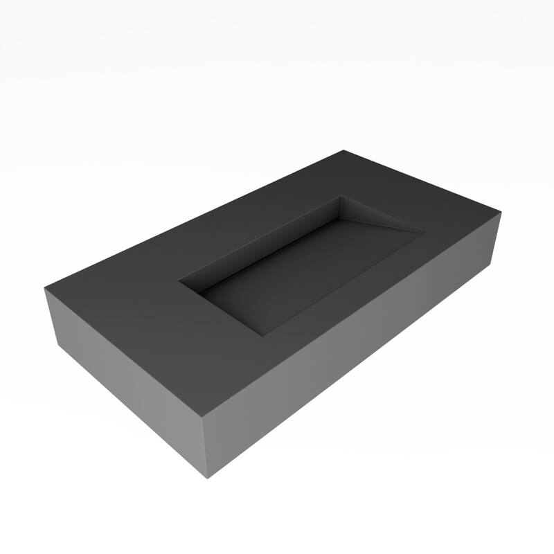 Pyramid Solid Surface Wall-Mounted Bathroom Sink