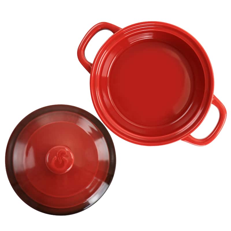Crock Pot Appleton 10oz Stoneware Mini Casserole Baker in Gradient Red