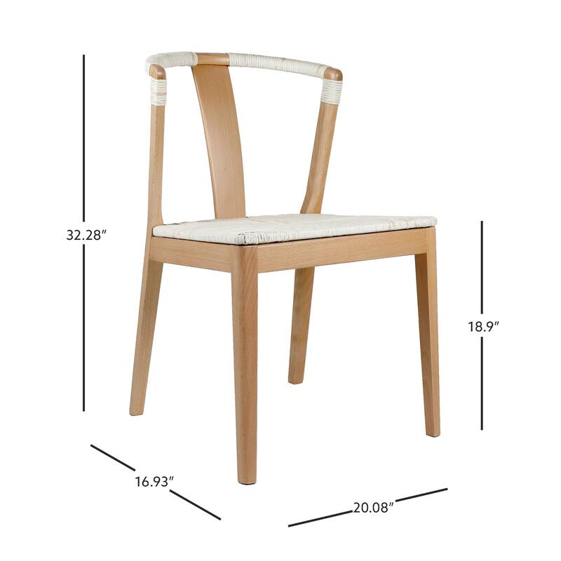 Linon Fishel Solid Natural Wood Dining Chair