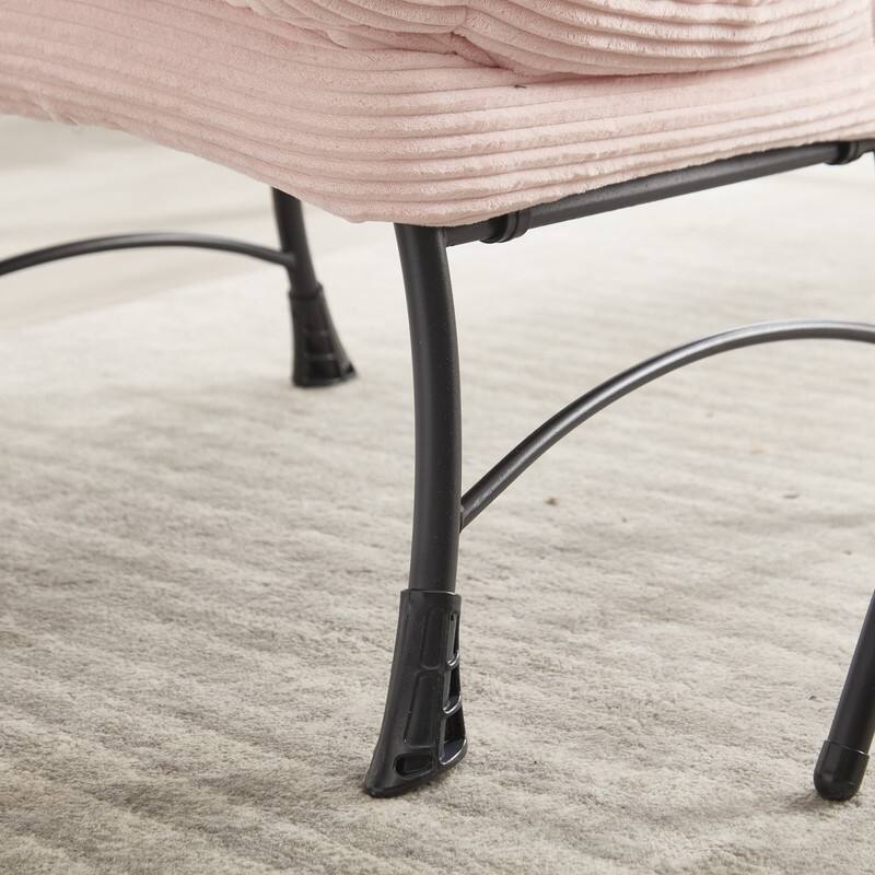 Modern Lounge Chair with Ottoman - Plush Reading Accent Chair with Footrest and Side Pocket