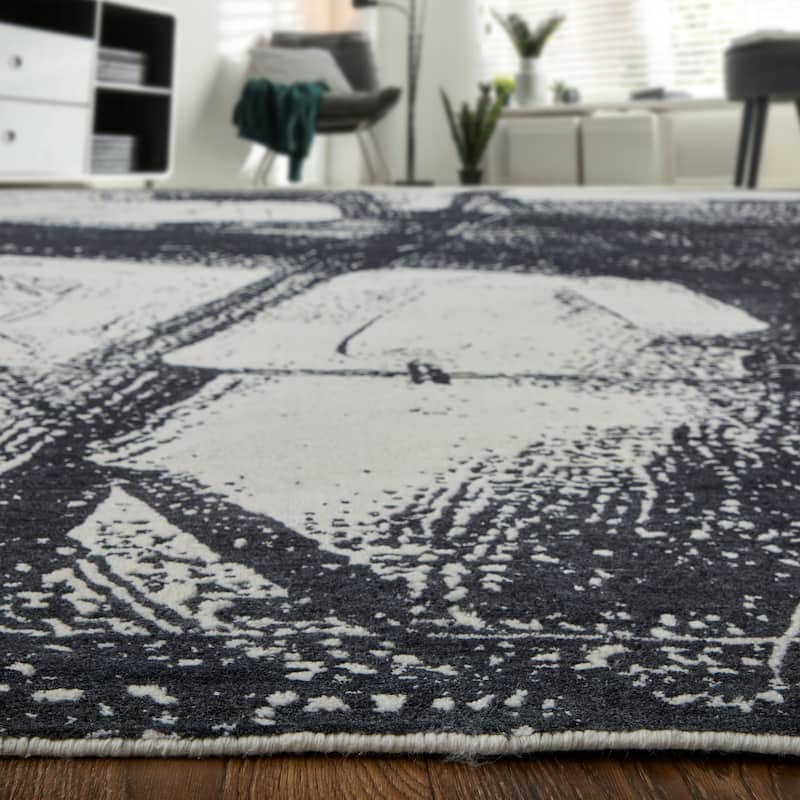 Grand Bazaar Eshwar Hand Woven Abstract Modern Area Rug