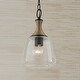 preview thumbnail 4 of 2, Amara 1-light Matte Black Pendant w/ Diamond Embossed Glass & Black Braided Cord