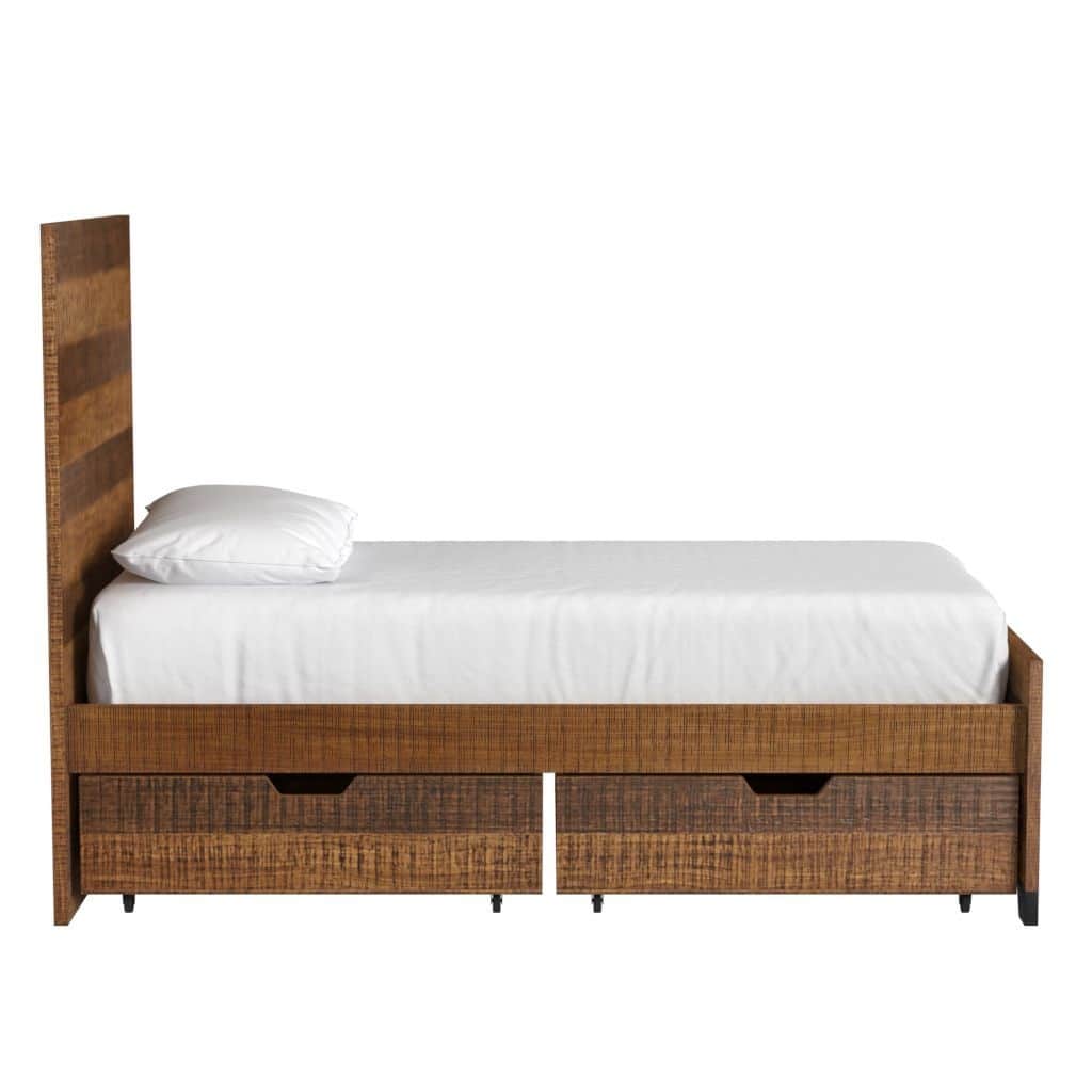 Urban Rustic 37" Wide Under Bed Wood Storage Drawer, Brushed Wheat (2 pc/Box)