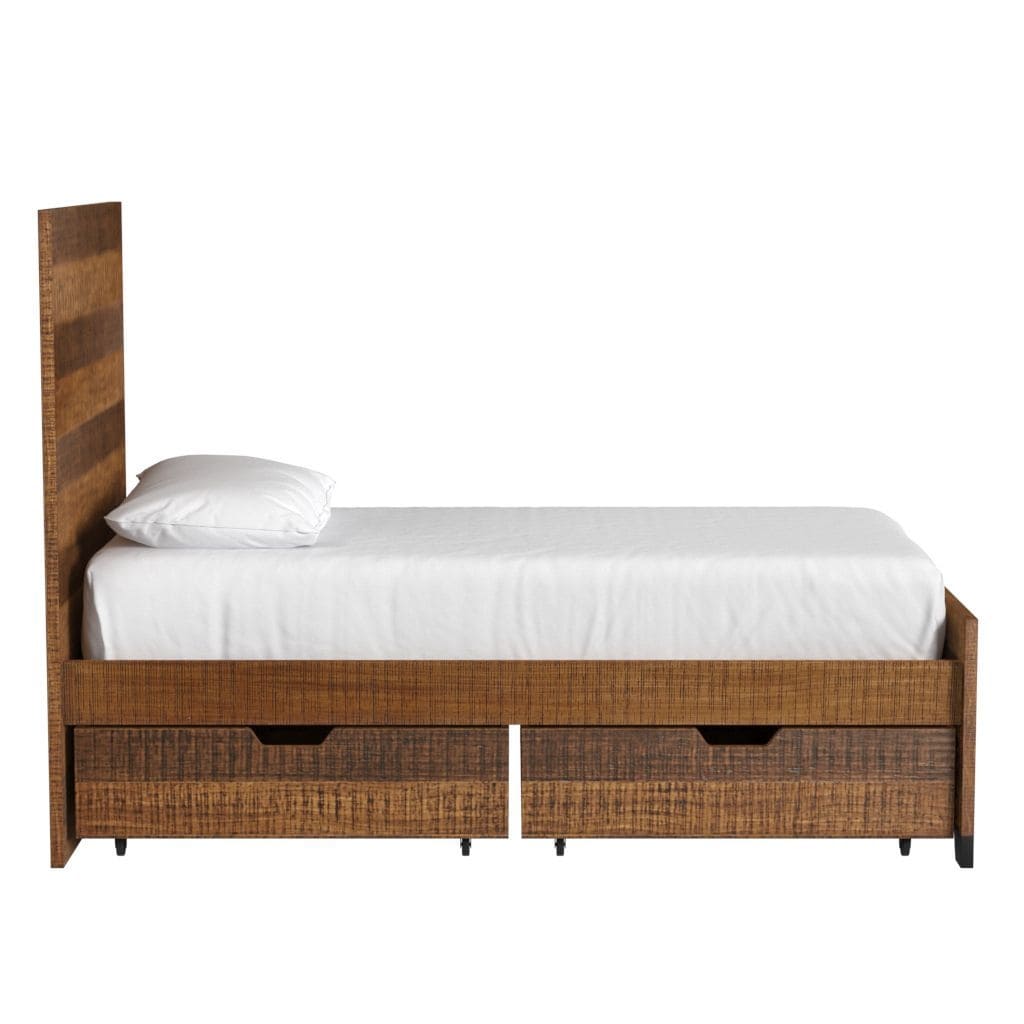 Urban Rustic 37" Wide Under Bed Wood Storage Drawer, Brushed Wheat (2 pc/Box)