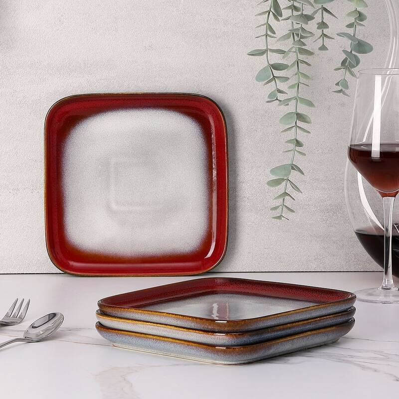 vancasso Stern Reactive Glaze Stoneware Dinnerware Set, Service for 4