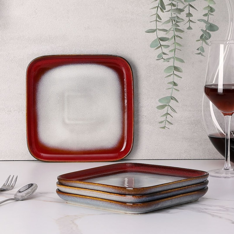 vancasso Stern Reactive Glaze Stoneware Dinnerware Set, Service for 4