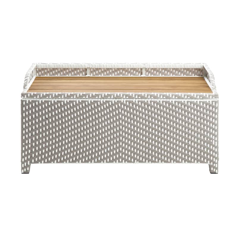 Courtnie Beach Aluminum Outdoor Poolside Storage Bench by Furniture of America