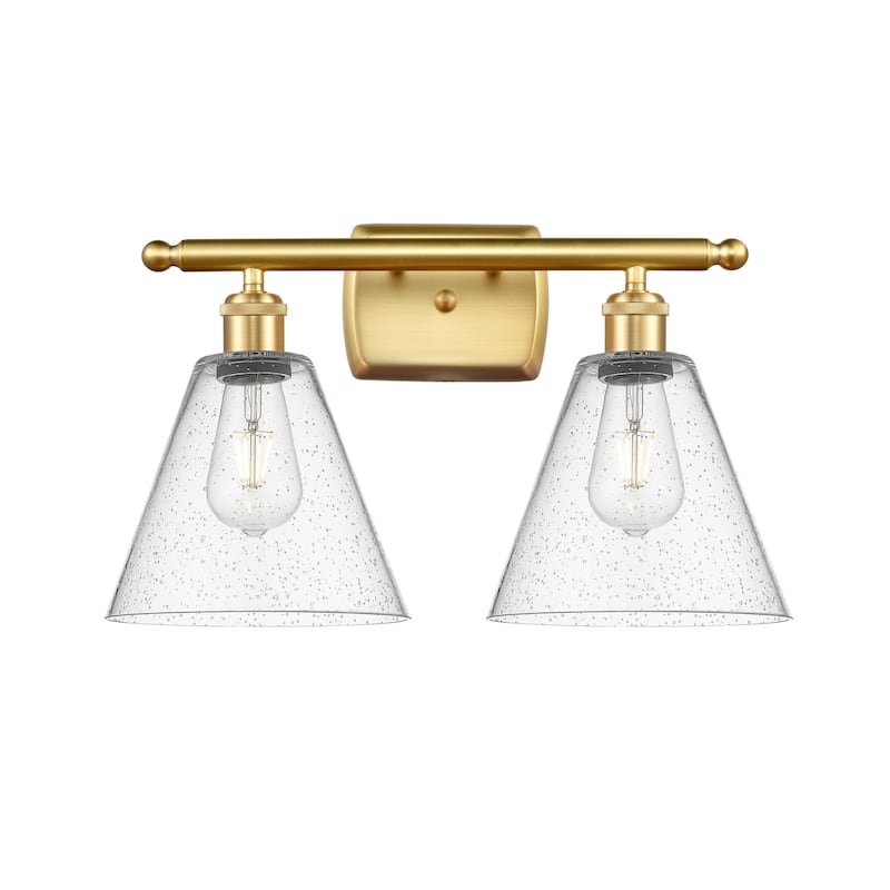 Innovations Lighting 516-2W-12-18 Berkshire Vanity Berkshire 2 Light - Satin Gold / Seedy